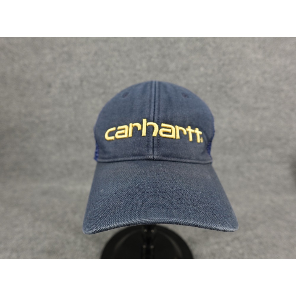 Carhartt‎ Trucker Hat Unisex OSFA Navy Blue Embroidered Logo Mesh Snapback